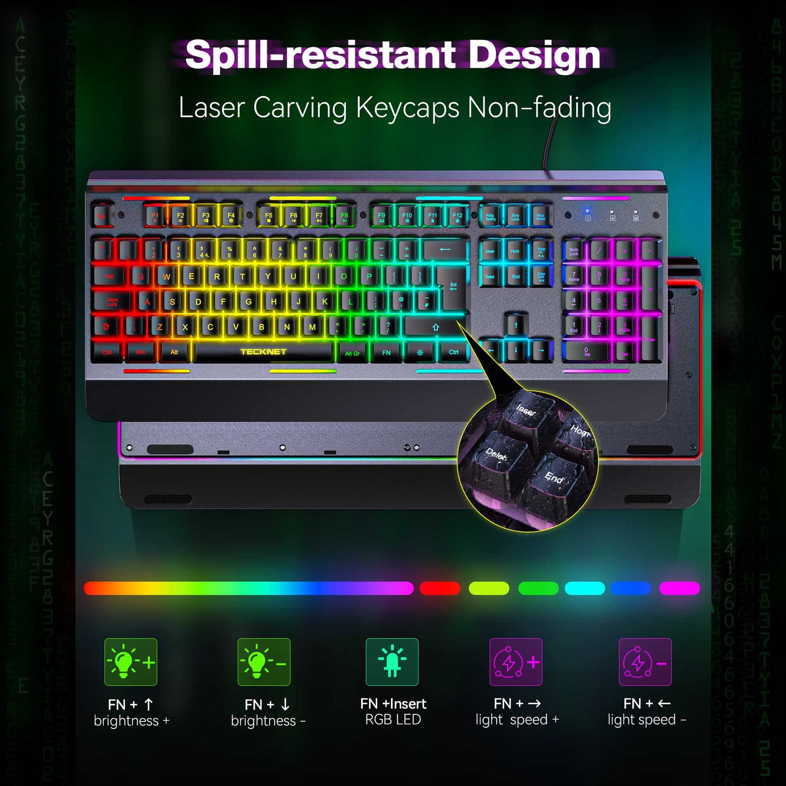 TECKNET RGB Gaming Keyboard With 105 Keys All Metal Panel tecknet-rgb-gaming-keyboard-with-105-keys-all-metal-panel