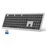 TECKNET Rechargeable Bluetooth Keyboard, 4-Device Free Switching (2.4G+BT)