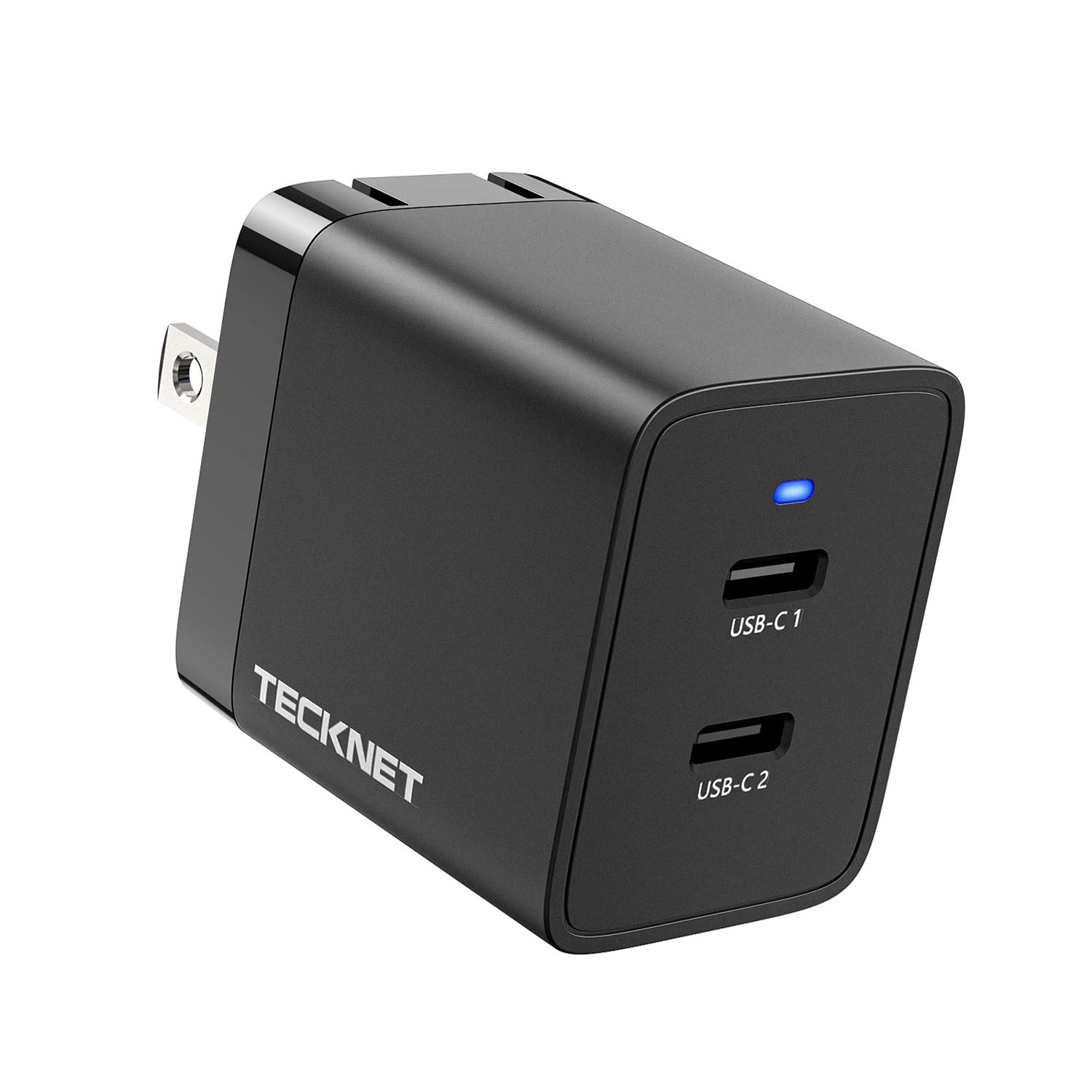 TECKNET USB C Charger 47W,  Dual Ports Foldable GaN Wall Charger