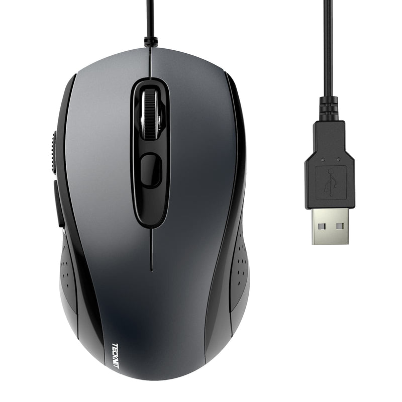 TECKNET Wired Mouse, USB Wired Computer Mouse with 3600DPI