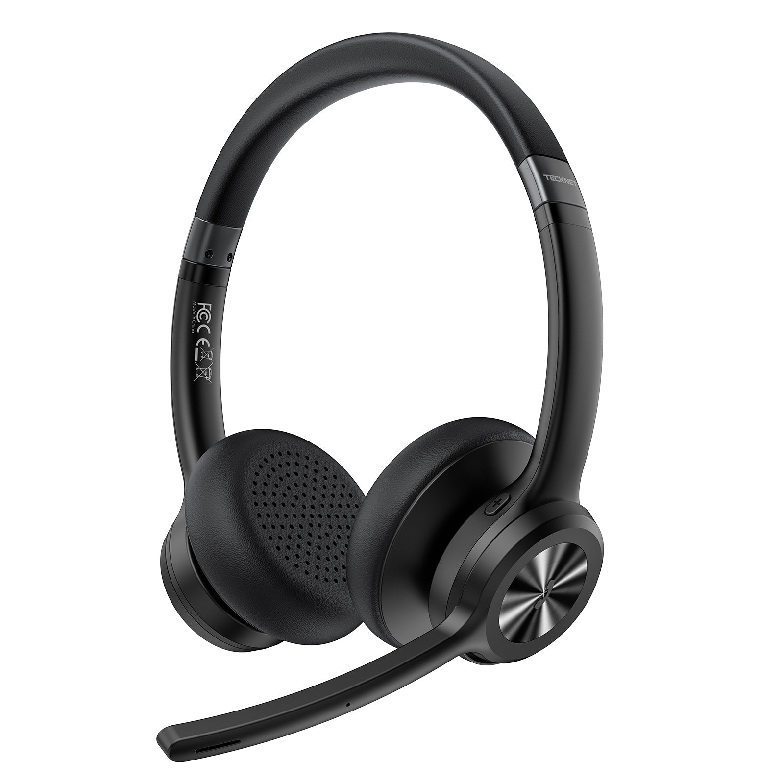 TECKNET Bluetooth V5.2 Headphones with AI Noise Cancelling Microphone
