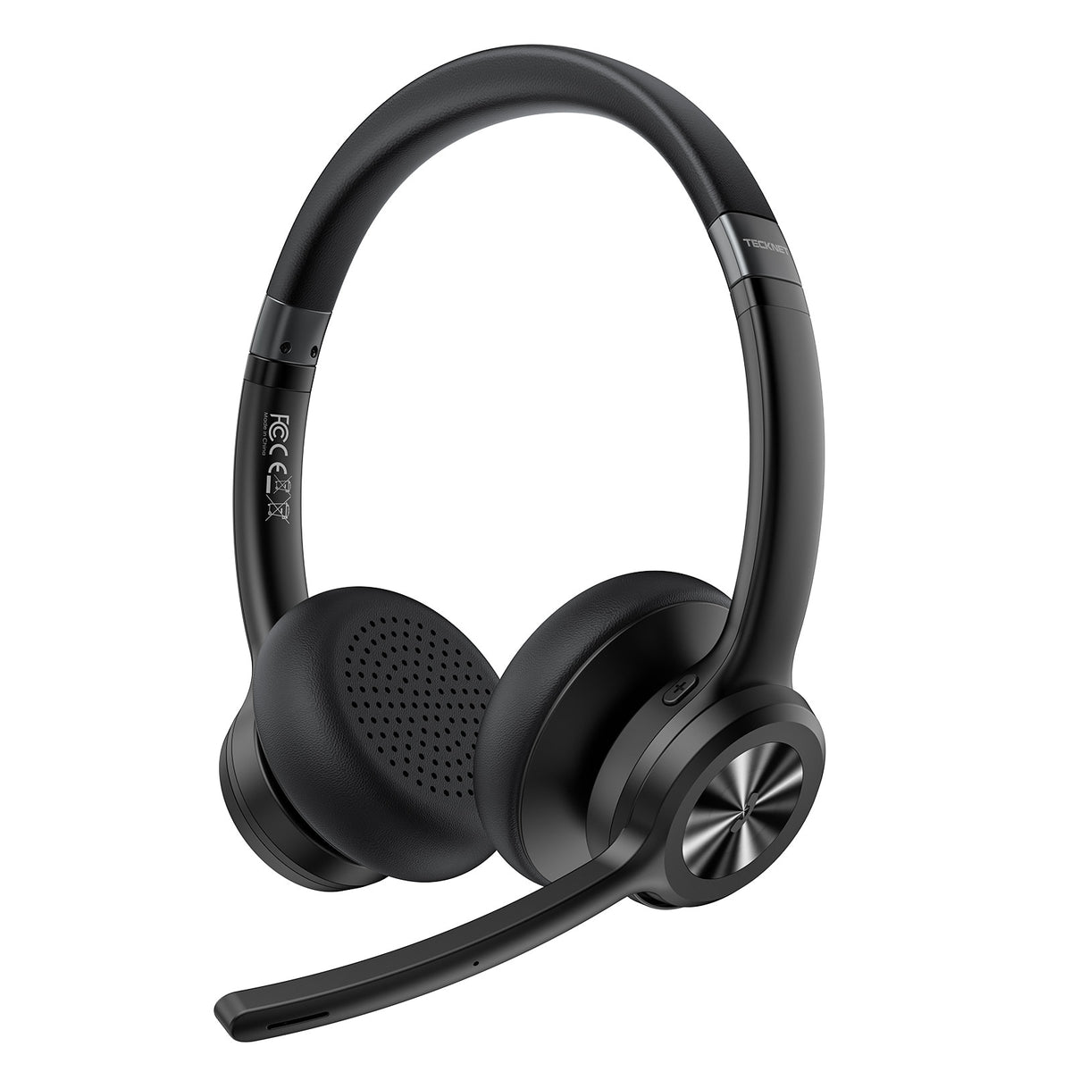 TECKNET Bluetooth V5.2 Headphones with AI Noise Cancelling Microphone