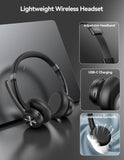 TECKNET Bluetooth V5.2 Headphones with AI Noise Cancelling Microphone