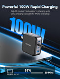 TECKNET GaN Ⅲ Portable USB C Wall Charger 100W