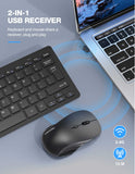 TECKNET Mini Wireless Keyboard and Mouse Combo 2.4GHz