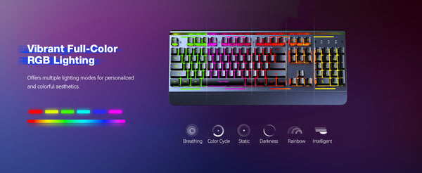 TECKNET Strike 104-Key Keyboard, 25 Anti-Ghosting & 12 Multimedia Keys
