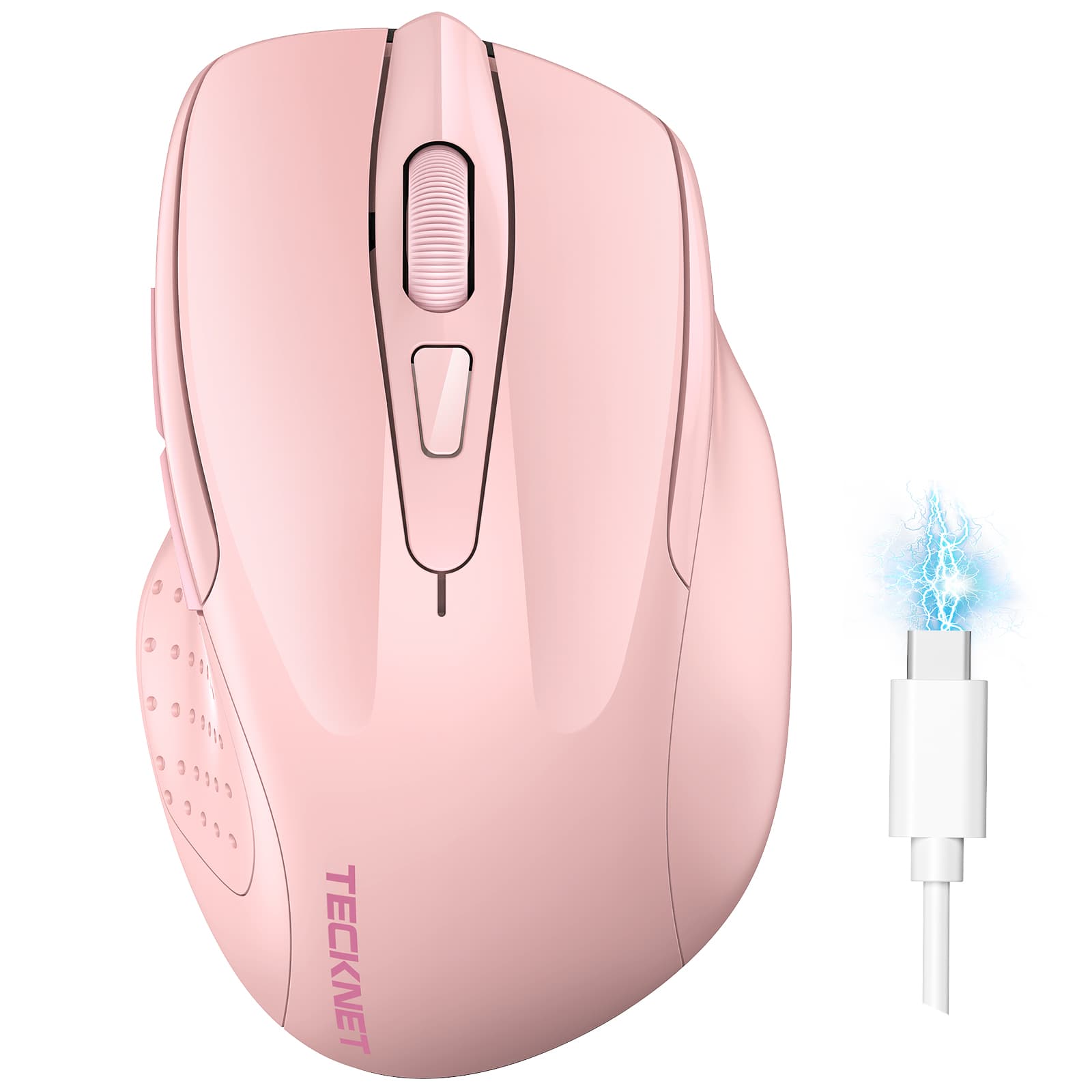 TECKNET Wireless Mouse Rechargeable 4800 DPI Silent Mouse 8 Buttons Bluetooth Mouse