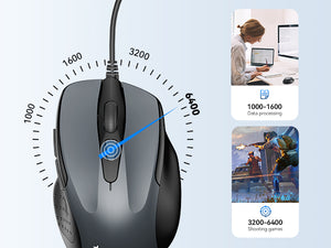 TECKNET Classic 4-level DPI Wired Ergonomic Mouse UM013