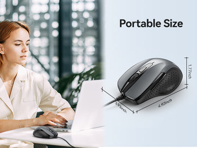 TECKNET Classic 4-level DPI Wired Ergonomic Mouse UM013