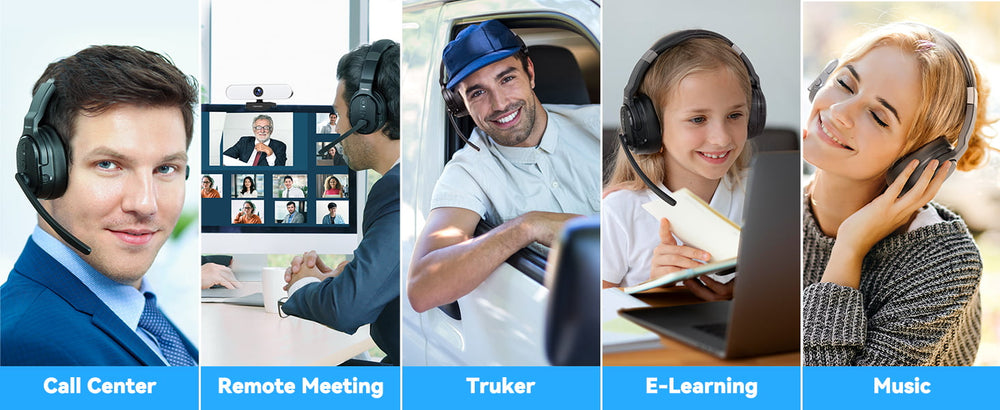 TECKNET Wireless Mono Headset W/ Pogo Charging Dock