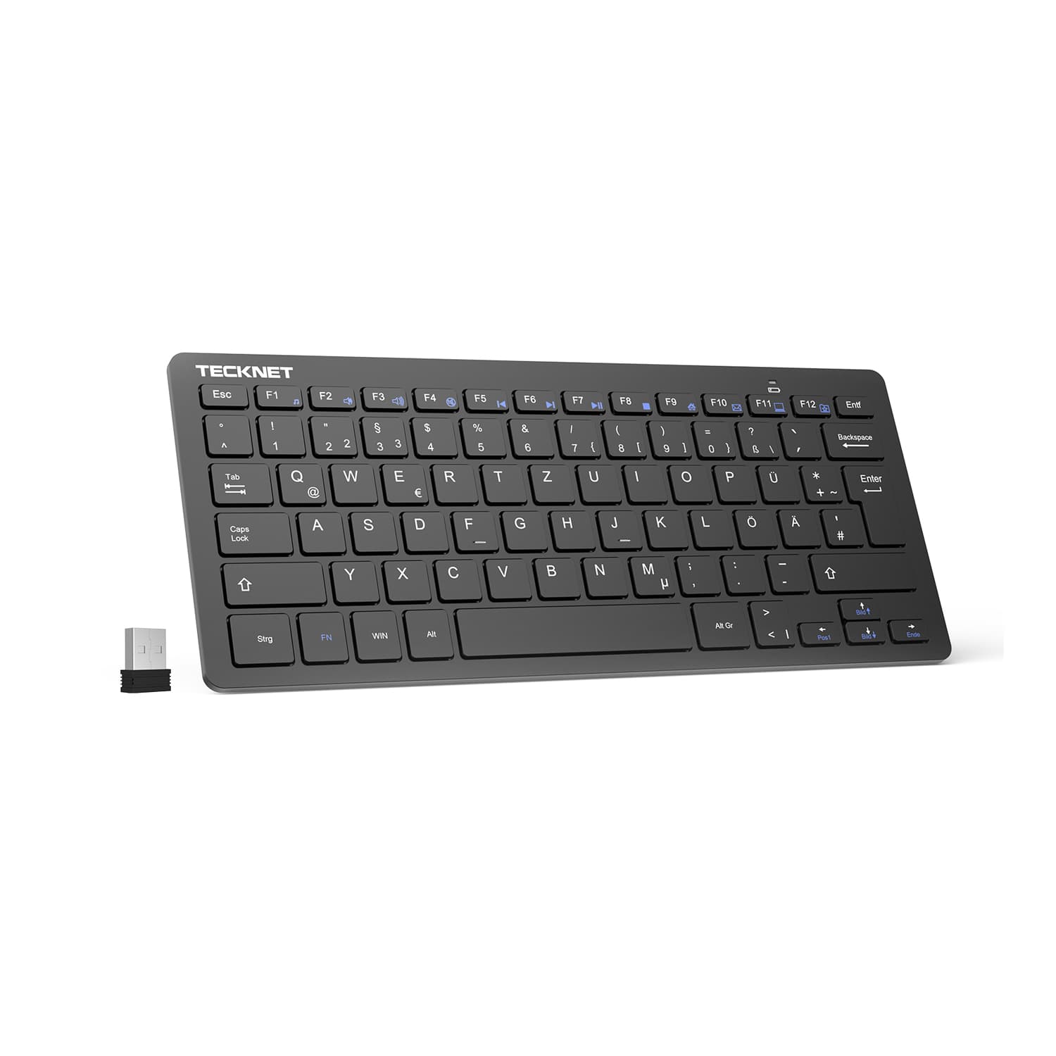 TECKNET 2.4G Slim Silent Wireless Keyboard