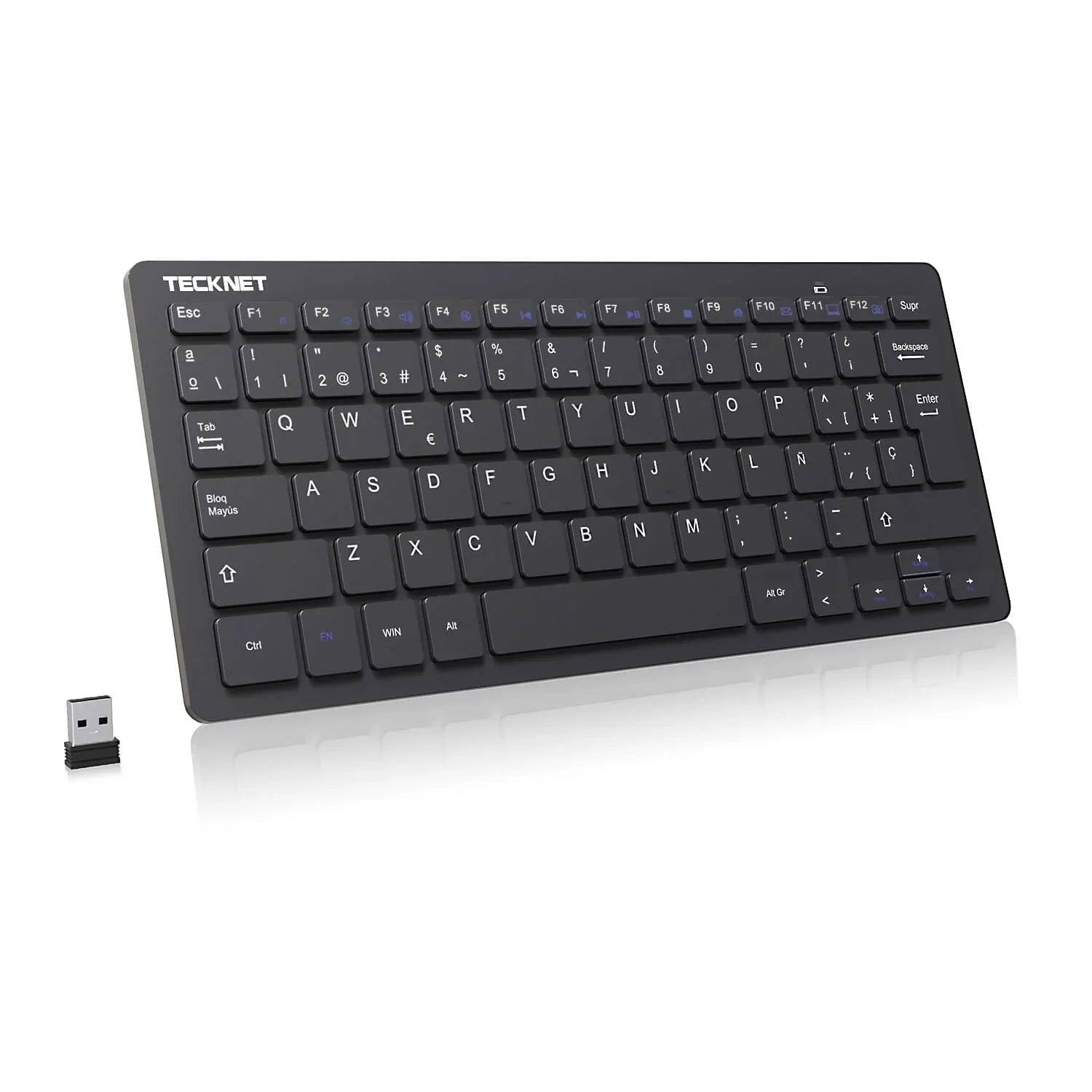 TECKNET 2.4G Wireless Keyboard, Ultra Slim Compact Computer Keyboard