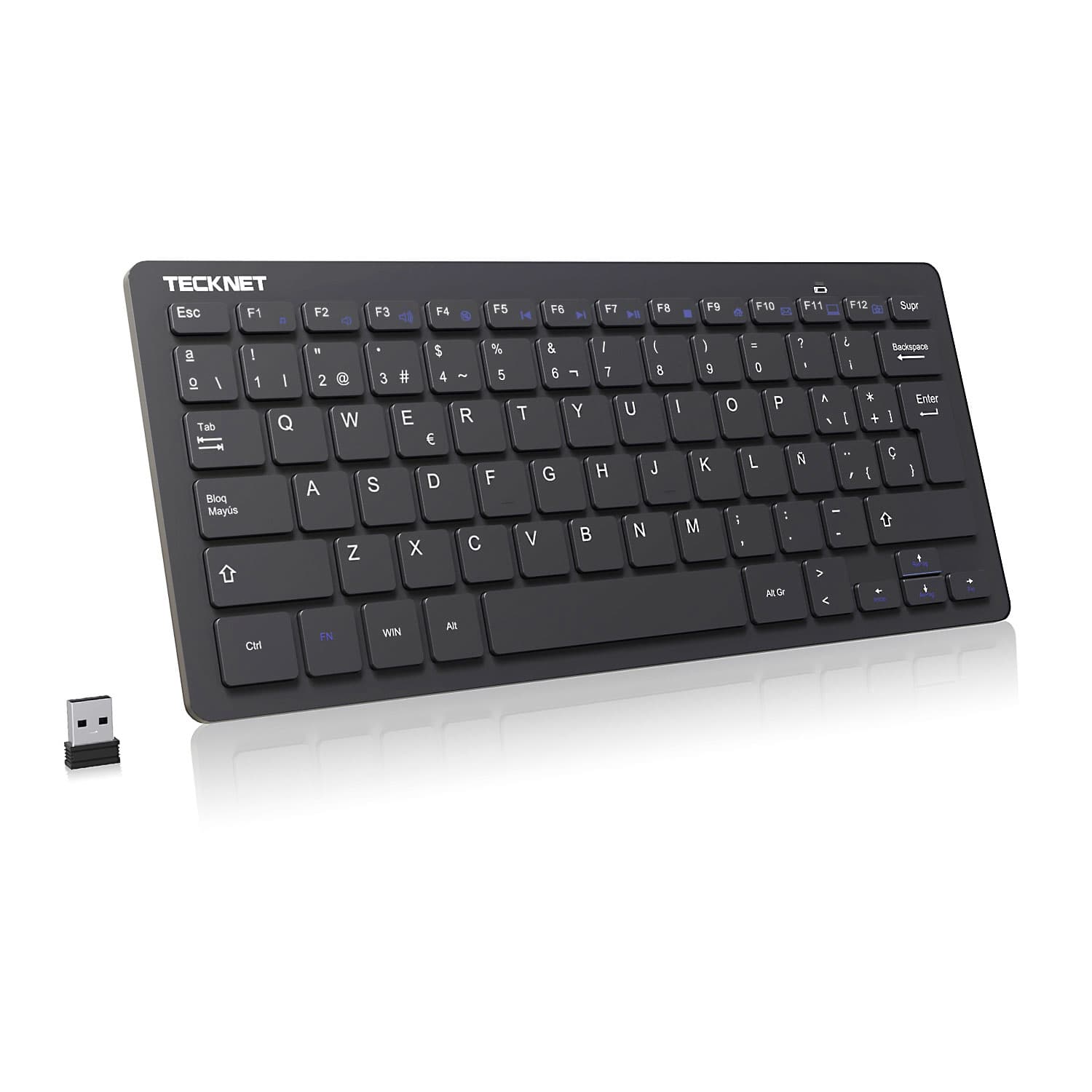 TECKNET 2.4G Slim Silent Wireless Keyboard