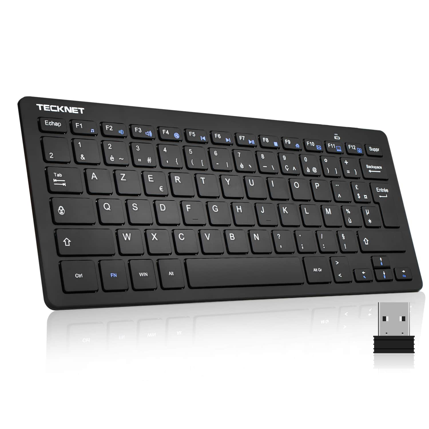 TECKNET 2.4G Slim Silent Wireless Keyboard