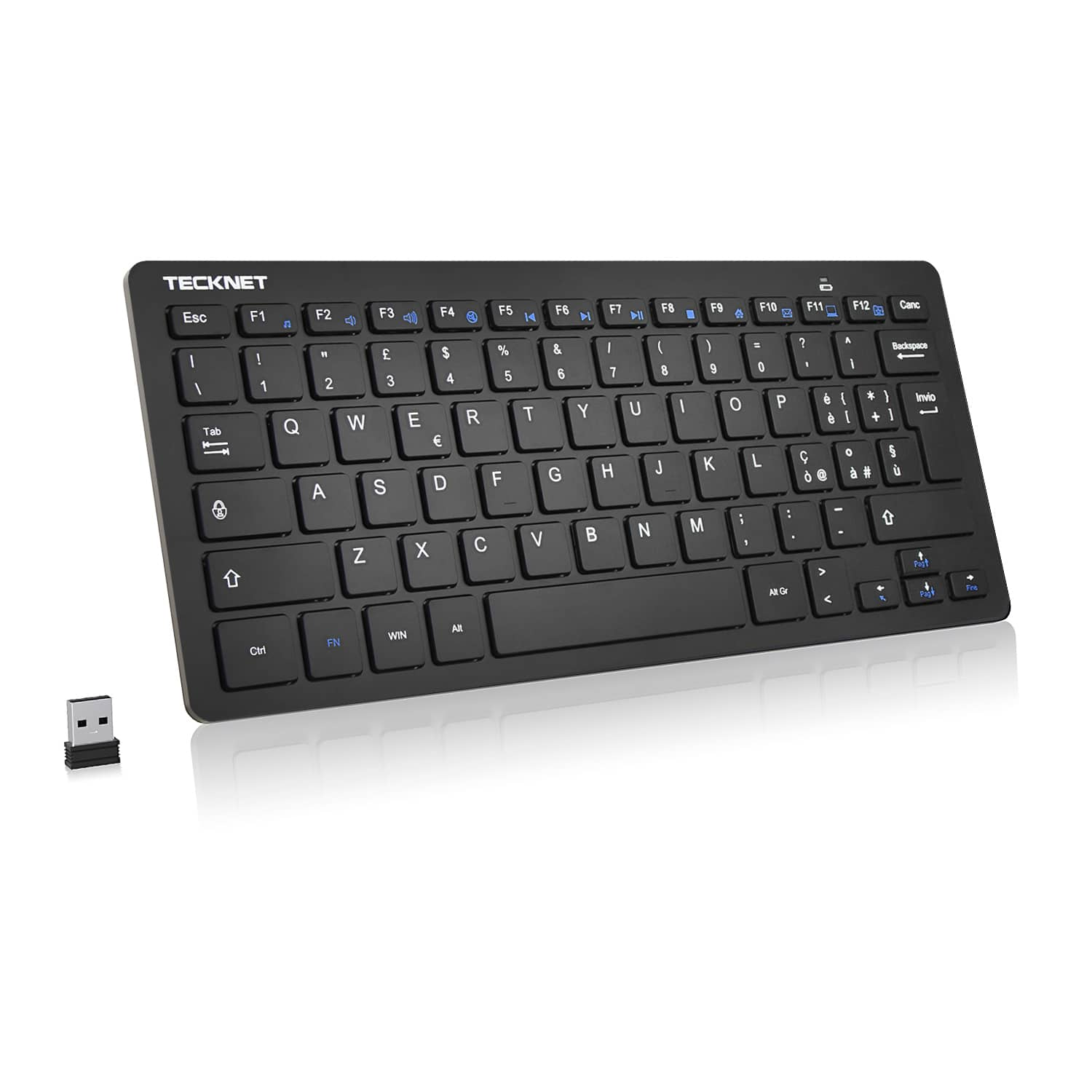 TECKNET 2.4G Slim Silent Wireless Keyboard