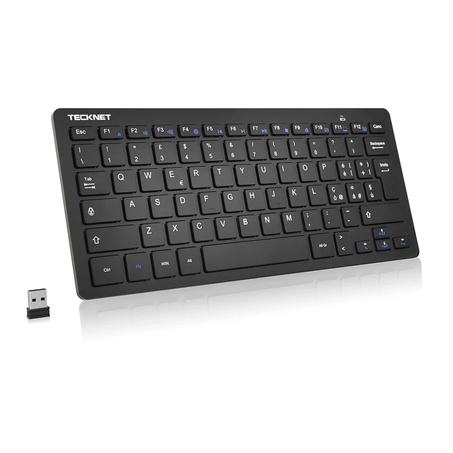 TECKNET 2.4G Wireless Keyboard, Ultra Slim Compact Computer Keyboard