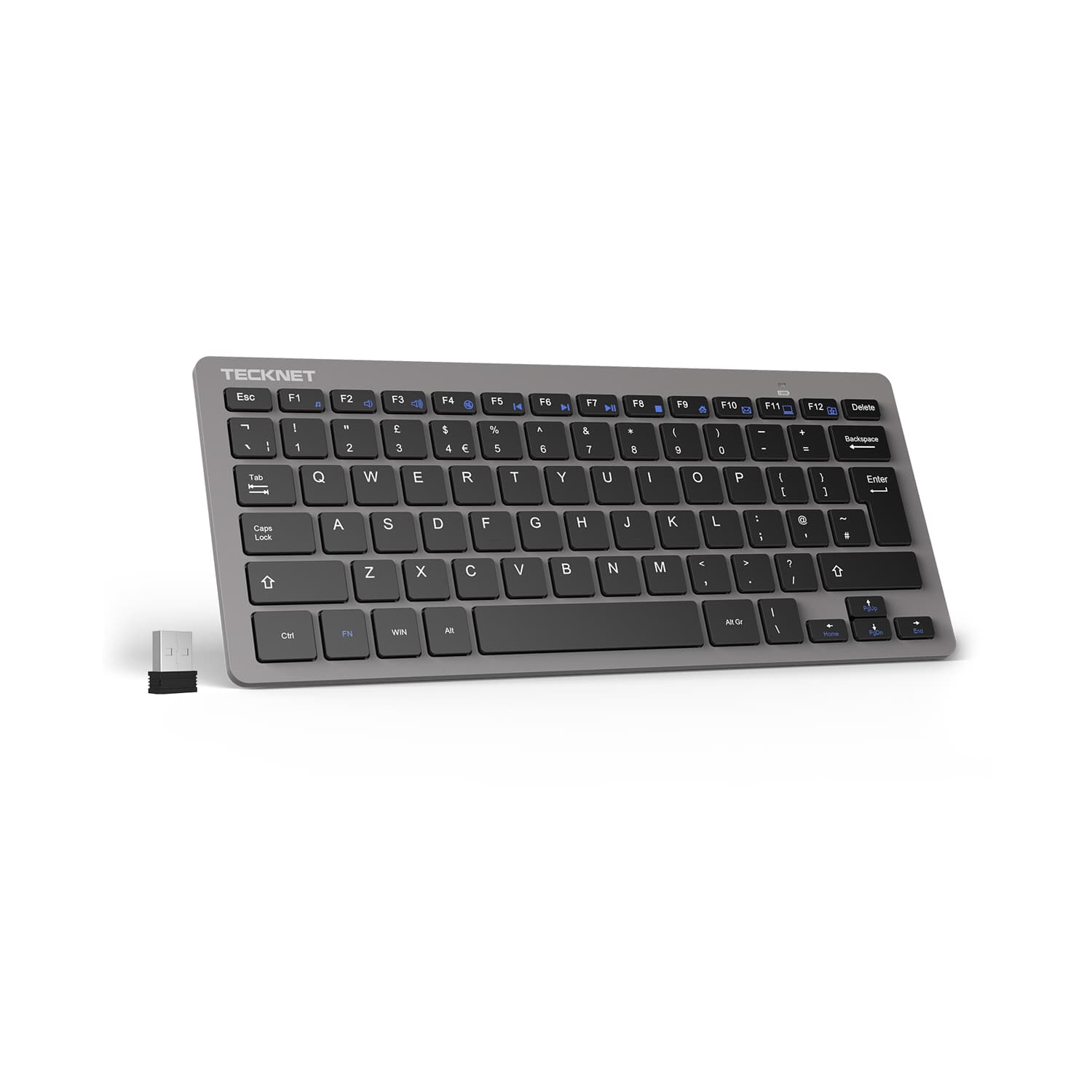 TECKNET 2.4G Slim Silent Wireless Keyboard