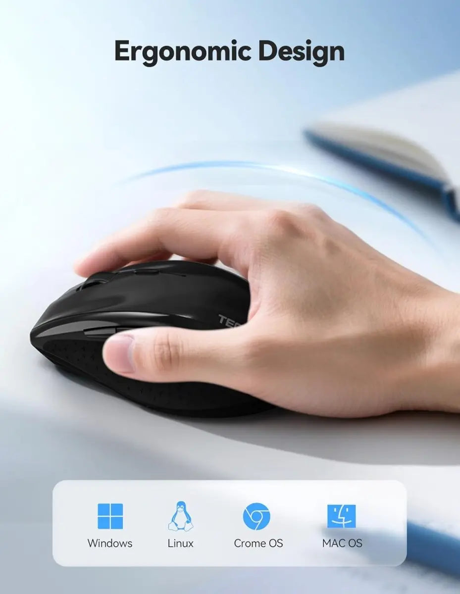 TECKNET Wireless Mouse Rechargeable, 6 Button 6400 DPI