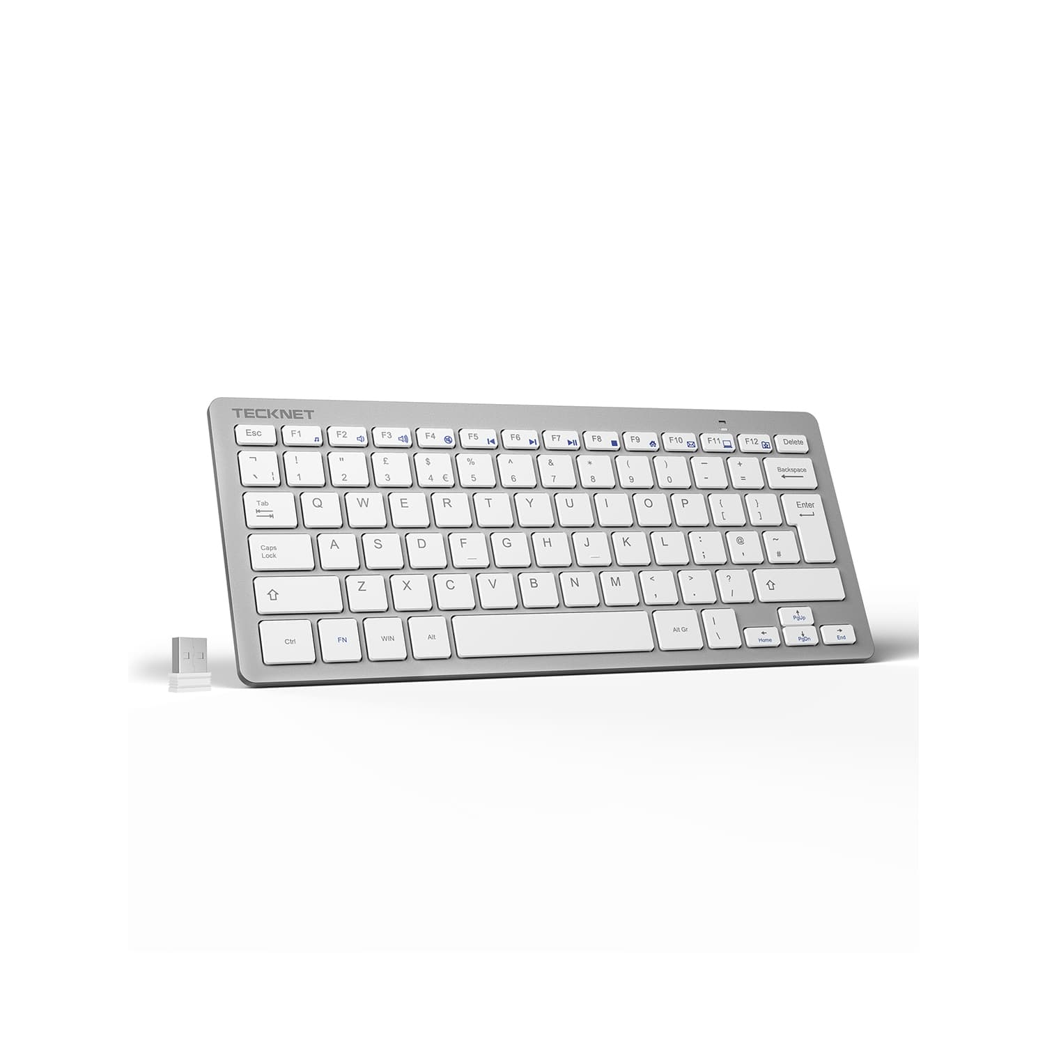 TECKNET 2.4G Slim Silent Wireless Keyboard