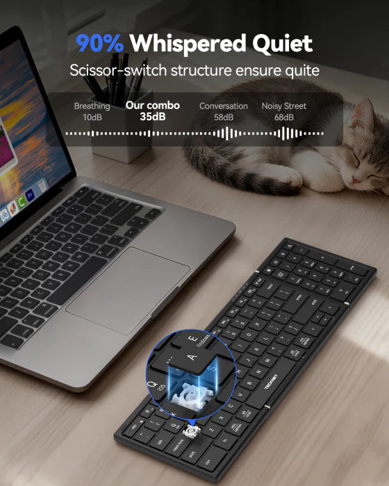 TECKNET Foldable Keyboard & Mouse Combo (Dual Mode)，TK-KB035
