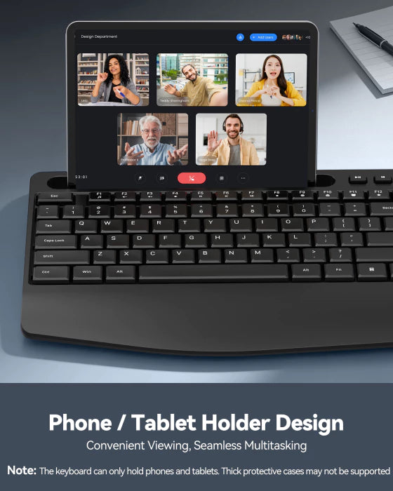 TECKNET full‑size ergonomic wireless keyboard and mouse combo with wrist rest,TK-KM063