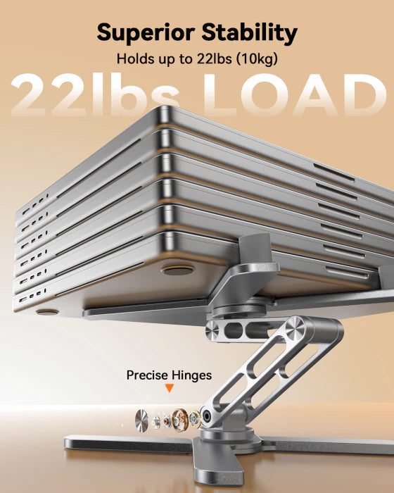 TECKNET Laptop Stand, 360° Rotating Base, Adjustable Height & Angle,100% Aluminium,TK-LS005
