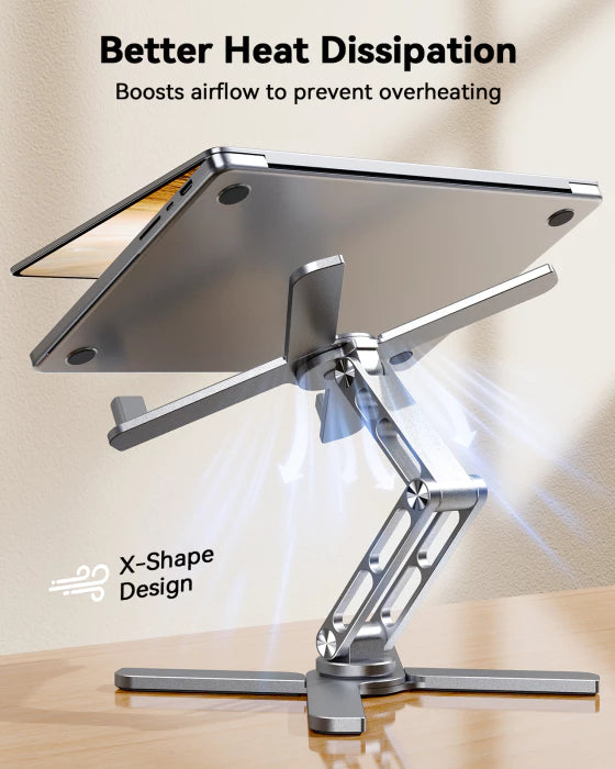 TECKNET Laptop Stand, 360° Rotating Base, Adjustable Height & Angle,100% Aluminium,TK-LS005