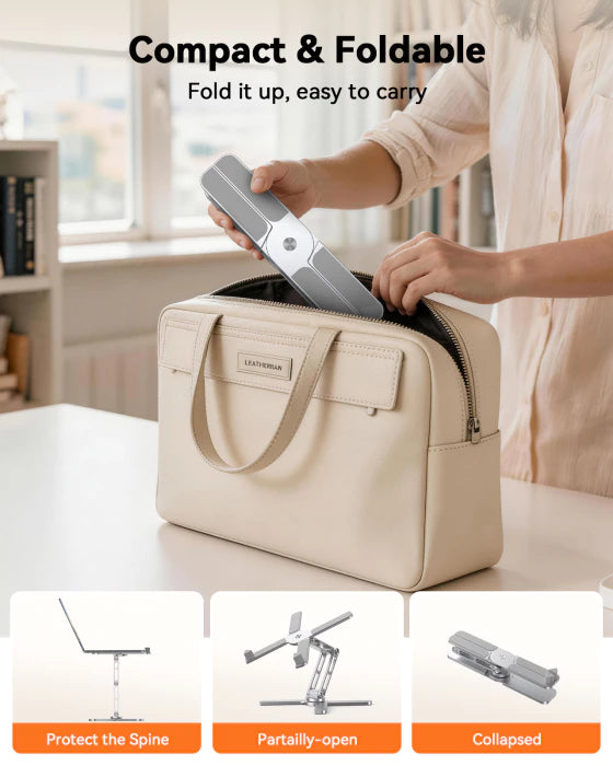 TECKNET Laptop Stand, 360° Rotating Base, Adjustable Height & Angle,100% Aluminium,TK-LS005