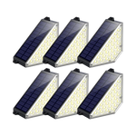 TECKNET TK‑SL015 solar LED stair deck outdoor lights, mono‑crystalline solar powered step lighting for patio, pathway, stairway night‑time outdoor decoration and safety illumination