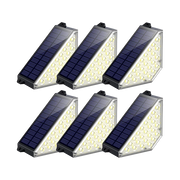 TECKNET TK‑SL015 solar LED stair deck outdoor lights, mono‑crystalline solar powered step lighting for patio, pathway, stairway night‑time outdoor decoration and safety illumination