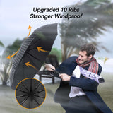 TechRise Windproof Automatic Umbrella with 10 Ribs