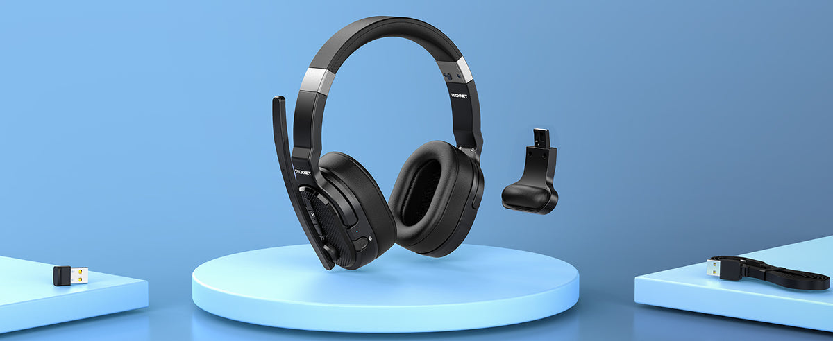 TECKNET Wireless Bluetooth Headset 3 EQ USB Dongle TK-HS005