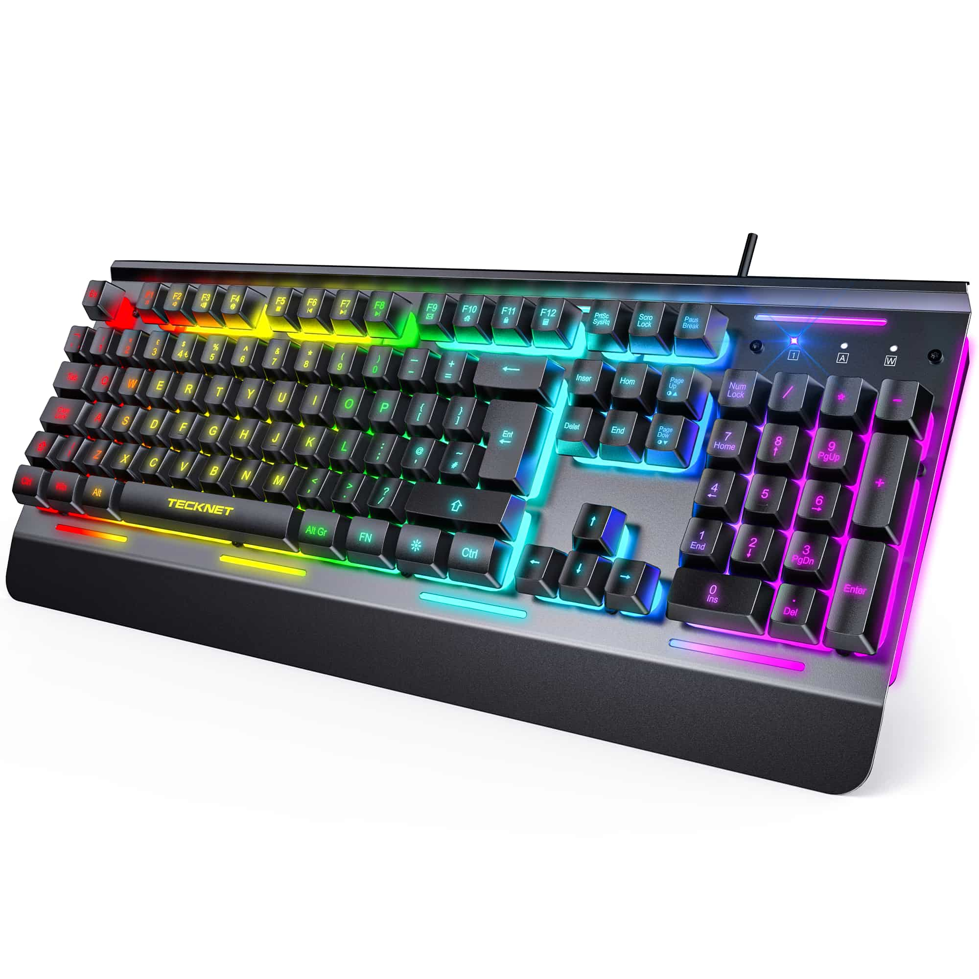 TECKNET RGB Gaming Keyboard with 105 Keys, All-Metal Panel