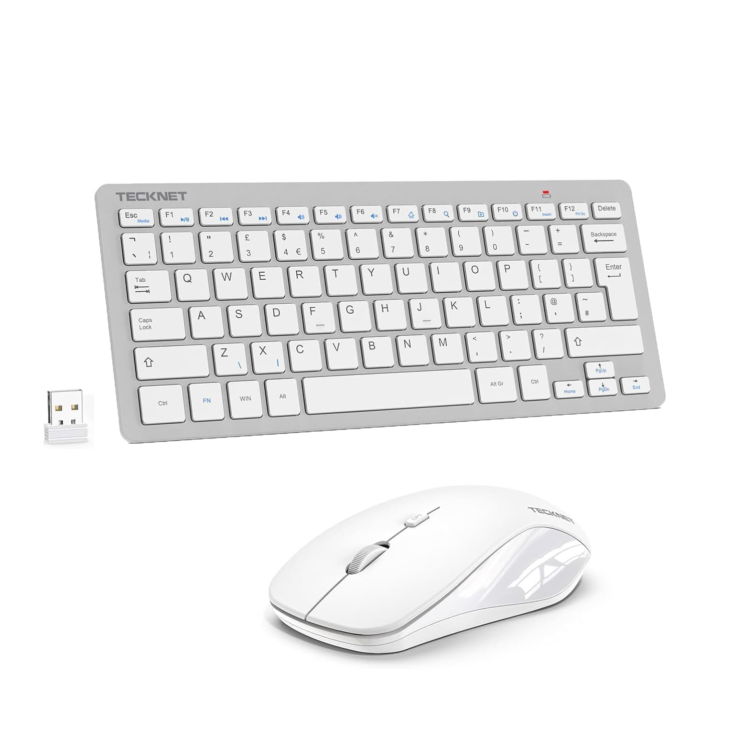 TECKNET Mini Wireless Keyboard and Mouse Combo 2.4GHz