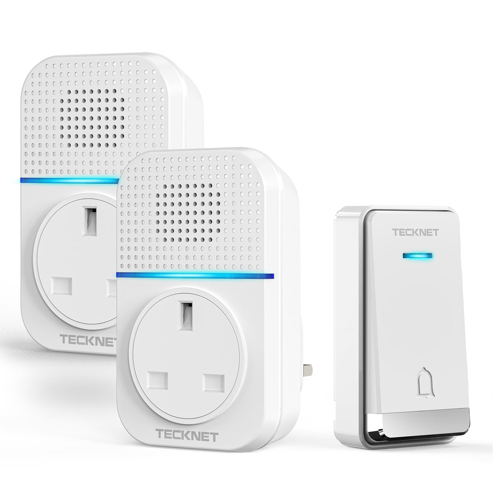 TECKNET Wireless Self-Powered Doorbell with Extra Socket