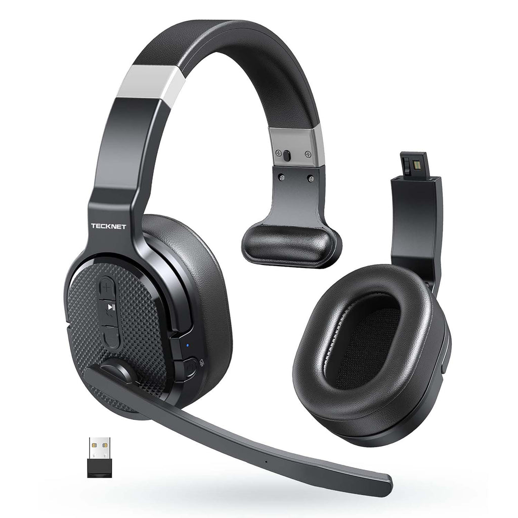Tecknet TECKNET Wireless Bluetooth Trucker Headset with Microphone Noise Cance