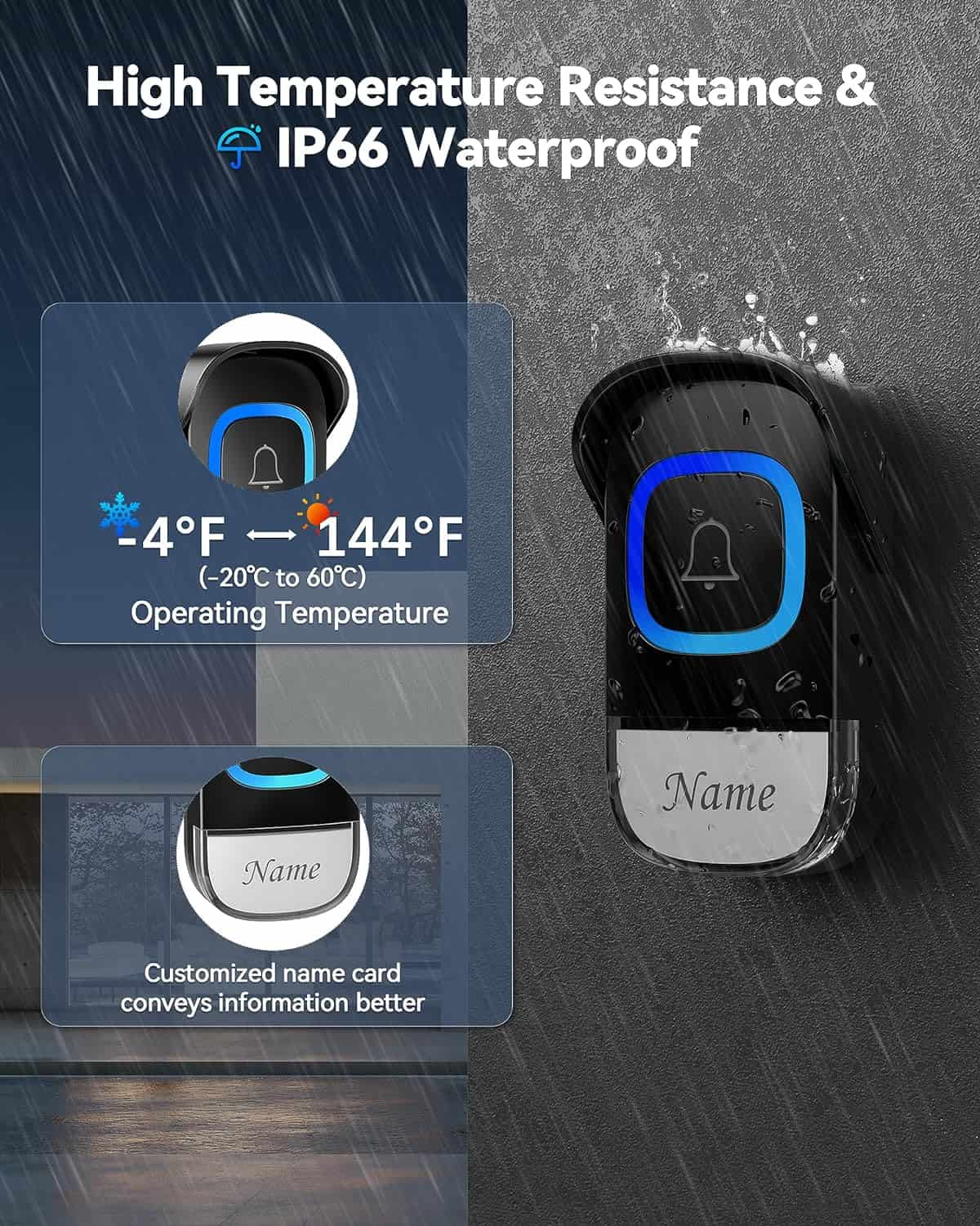 TECKNET 2-In-1 Wireless Doorbell With Bluetooth Speaker