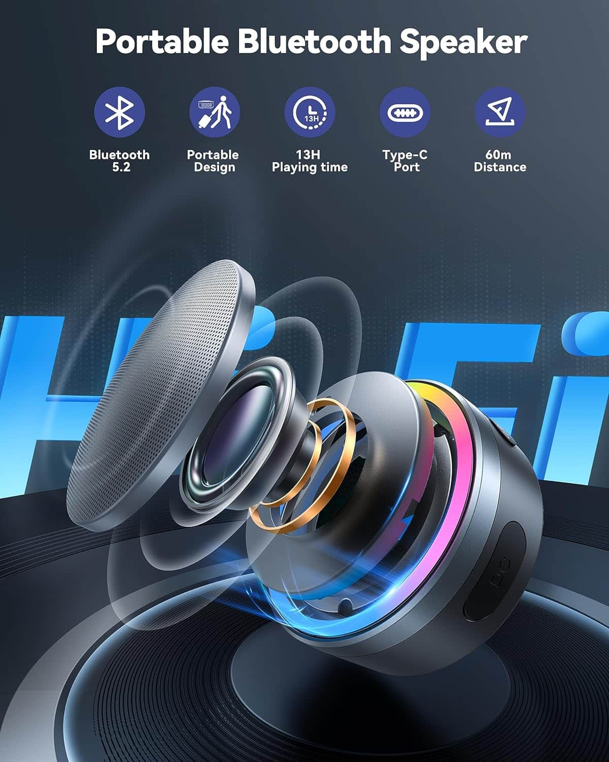 TECKNET 2-In-1 Wireless Doorbell With Bluetooth Speaker