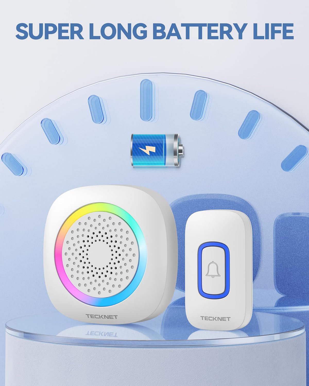 TECKNET Wireless Doorbell Chime with RGB Light