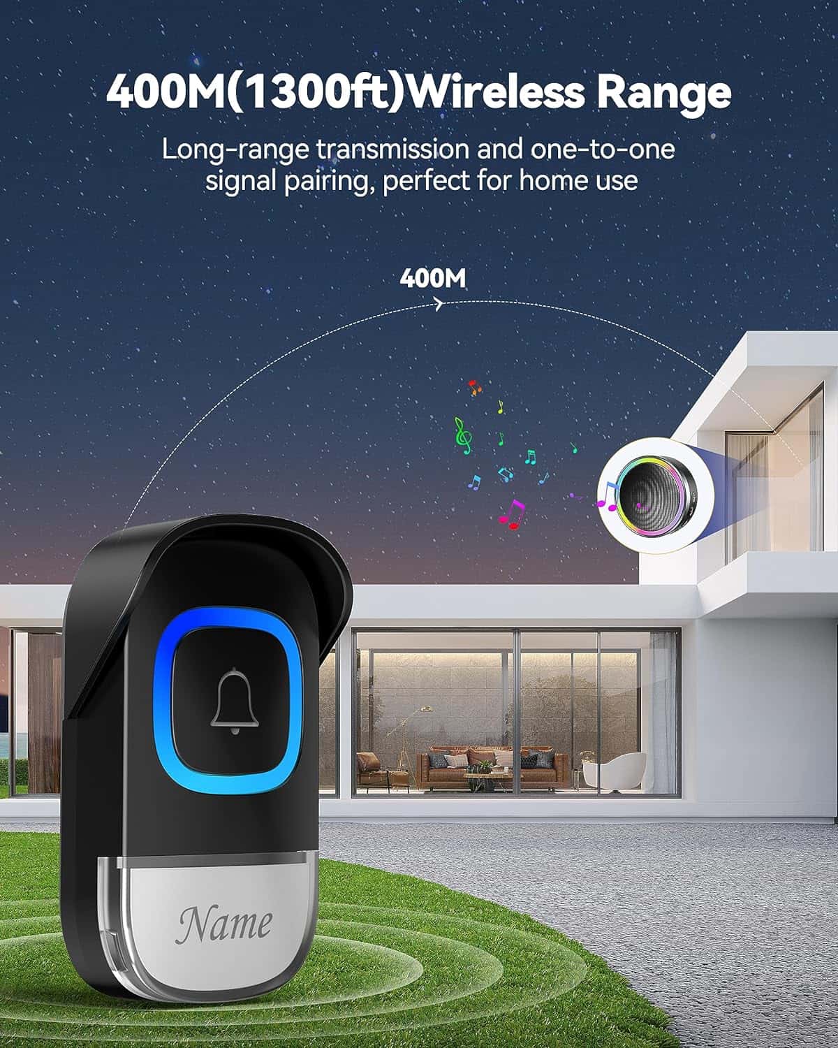 TECKNET 2-In-1 Wireless Doorbell With Bluetooth Speaker
