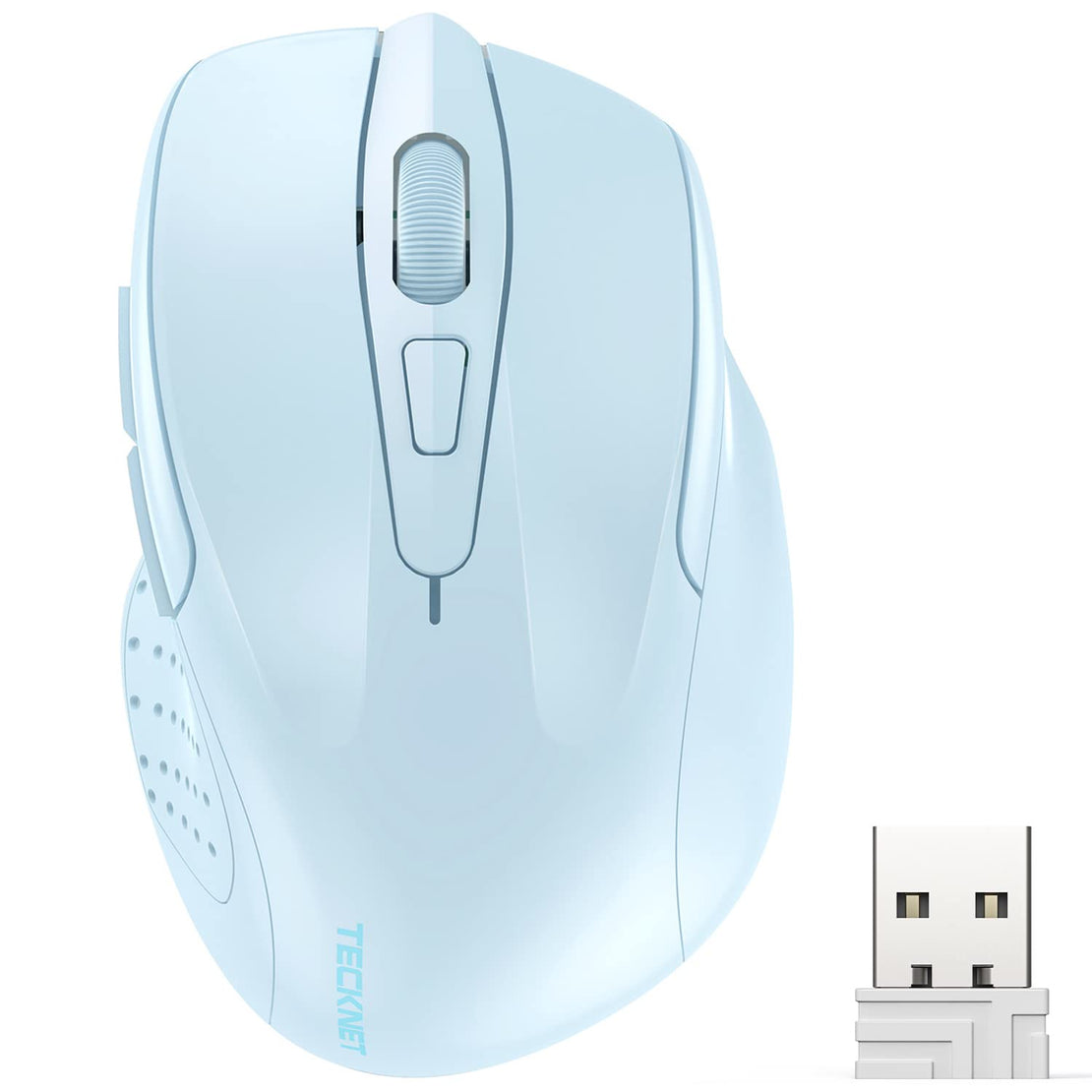 TECKNET Wireless Mouse, 2.4G Ergonomic Optical Mouse 2600 DPI, 5 Adjustment Levels