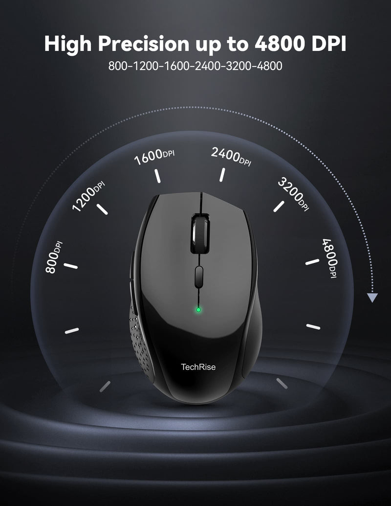 TechRise Wireless Mouse with 4800 DPI Compatible with Android/Windows/Linux