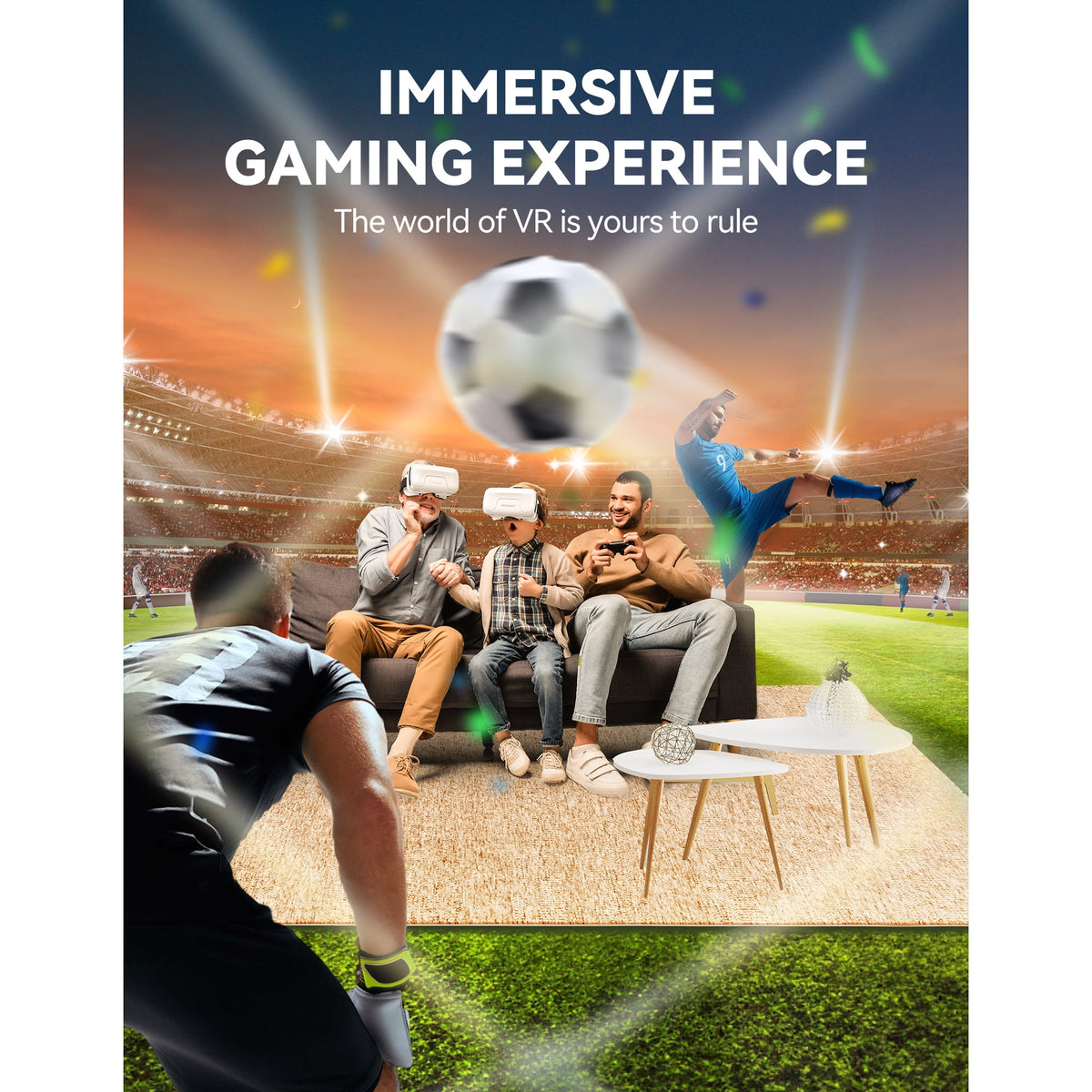 TECKNET BASICS VR Headset, 110° FOV Anti-Blue Light Adjustable 3D VR Glasses for Kids, Compatible with iPhone, Samsung and Android 4.7‑7.2 Inch Phones