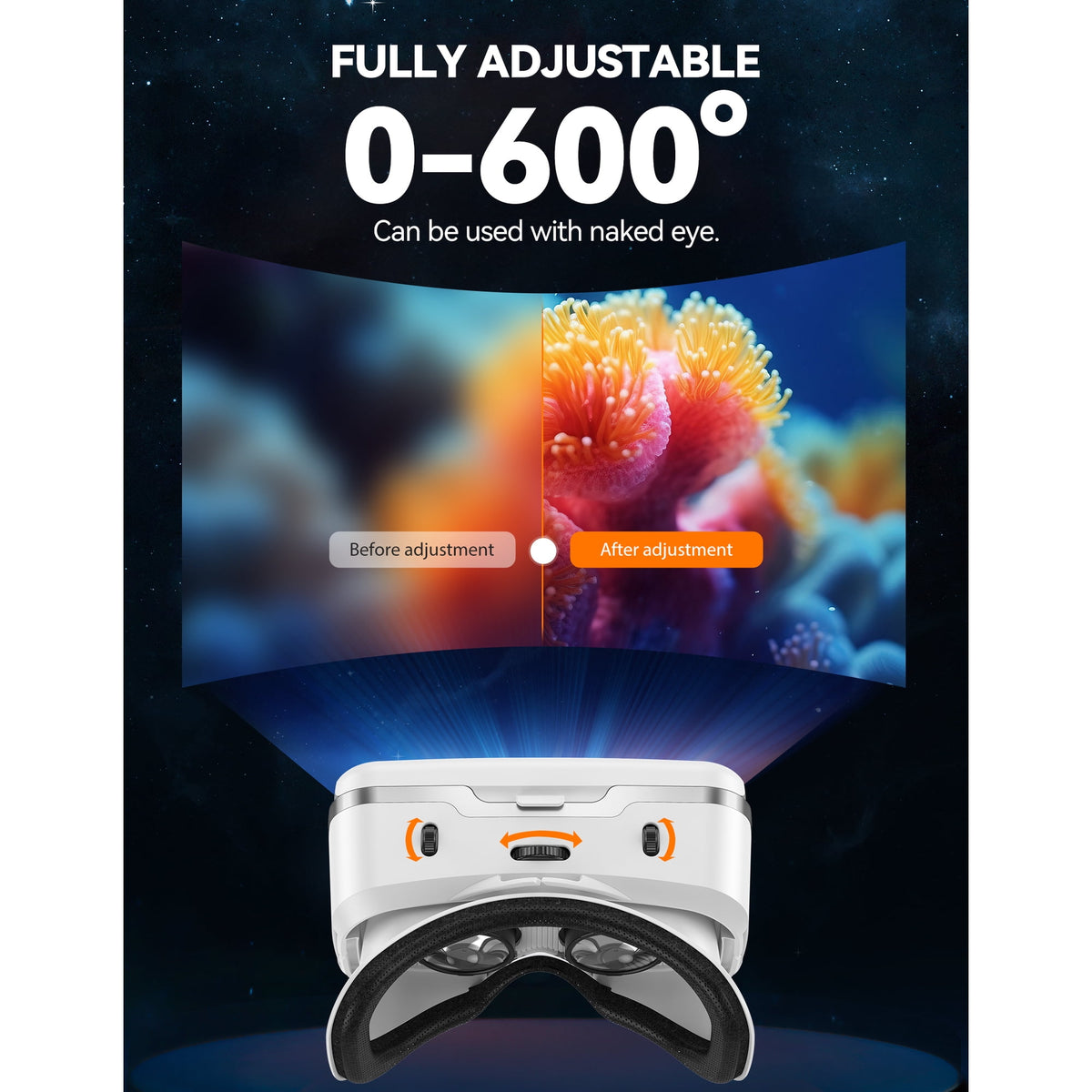 TECKNET BASICS VR Headset, 110° FOV Anti-Blue Light Adjustable 3D VR Glasses for Kids, Compatible with iPhone, Samsung and Android 4.7‑7.2 Inch Phones