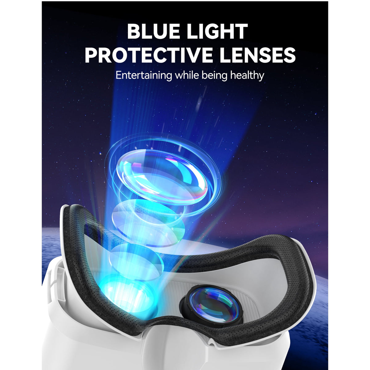 TECKNET BASICS VR Headset, 110° FOV Anti-Blue Light Adjustable 3D VR Glasses for Kids, Compatible with iPhone, Samsung and Android 4.7‑7.2 Inch Phones