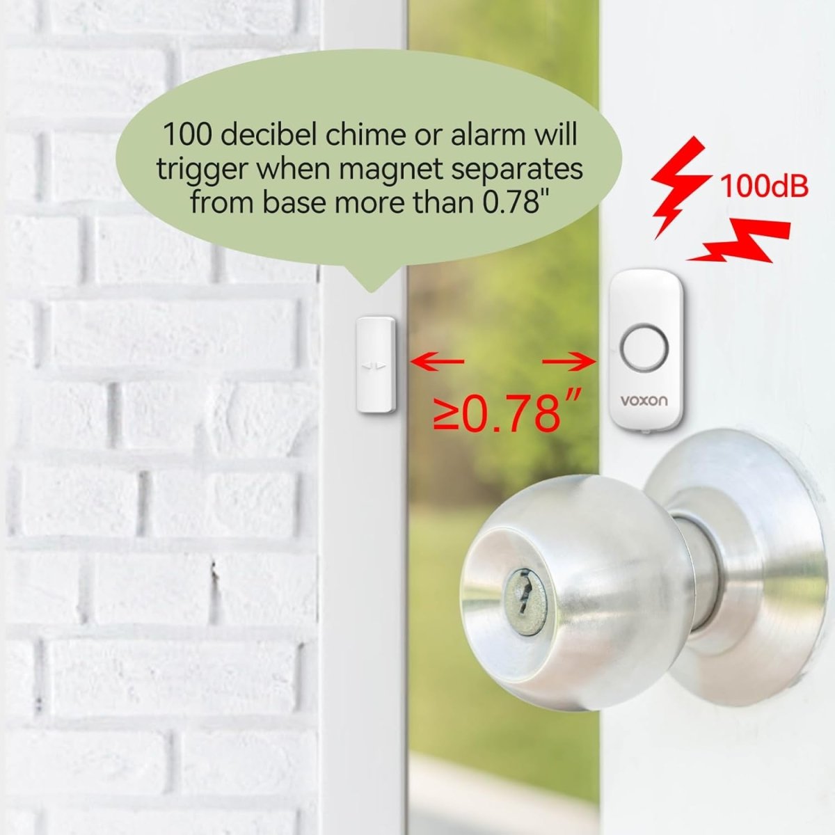 TECKNETDoor Alarms for Kids Safety, VOXON Window Alarm Door Alarm for Home Security Personal Security Window Alarms Sensor Burglar Door Alarm for Pool, Cars, Sheds, Caravans DIY Kit Pack of 2 - [Color/Material] [Main Feature] for [Target Device/Scenario]