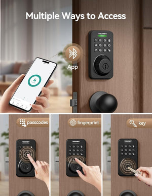 TECKNETFingerprint Keypad Door Lock with Handle - [Color/Material] [Main Feature] for [Target Device/Scenario]