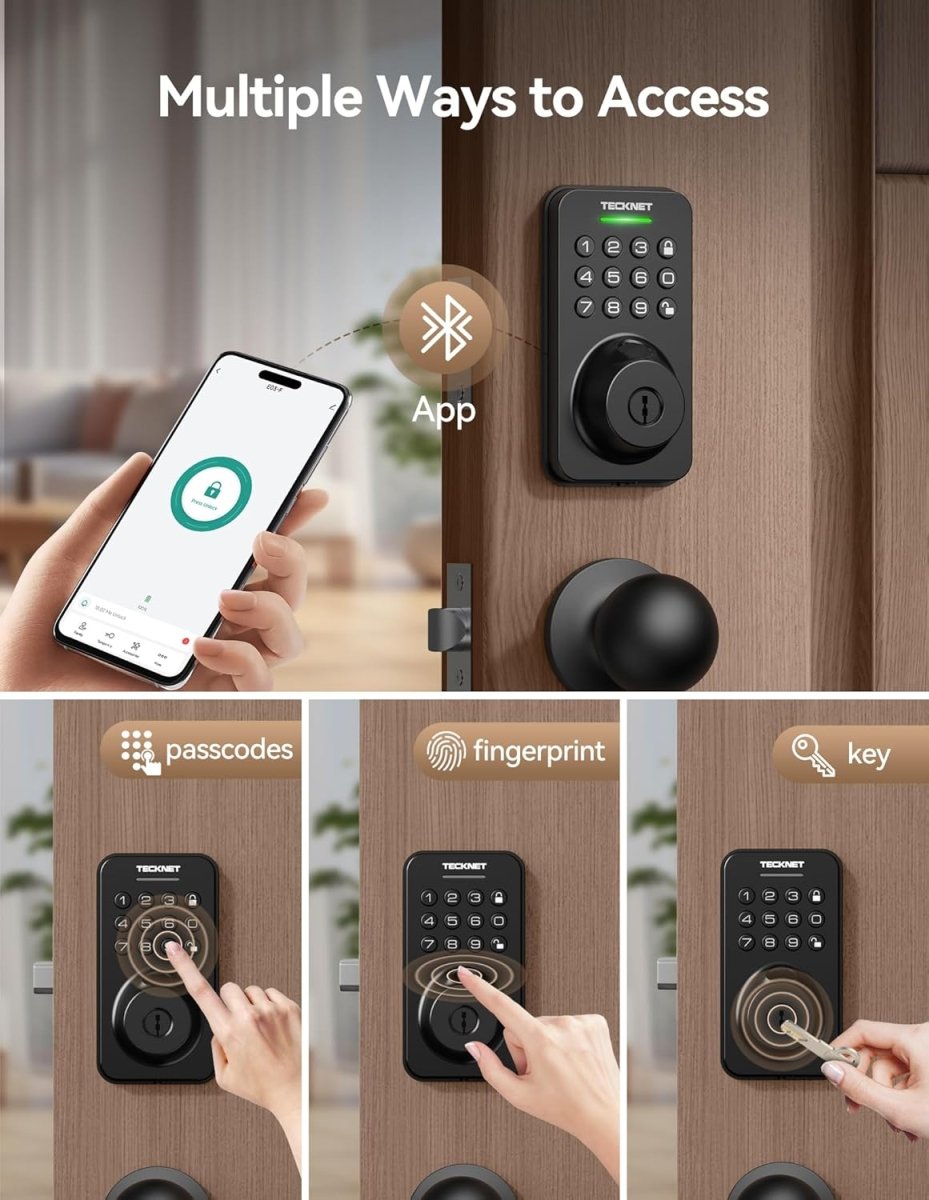 TECKNETFingerprint Keypad Door Lock with Handle - [Color/Material] [Main Feature] for [Target Device/Scenario]
