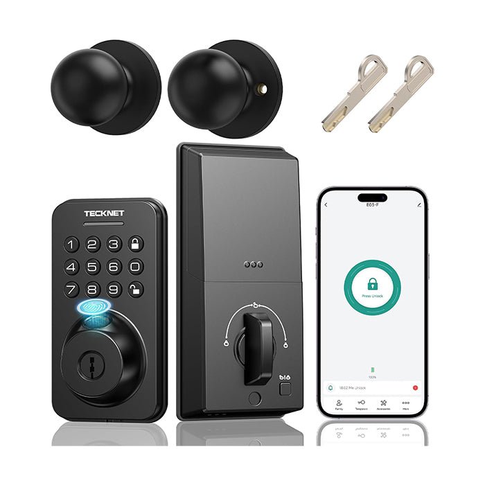 TECKNETFingerprint Keypad Door Lock with Handle - [Color/Material] [Main Feature] for [Target Device/Scenario]
