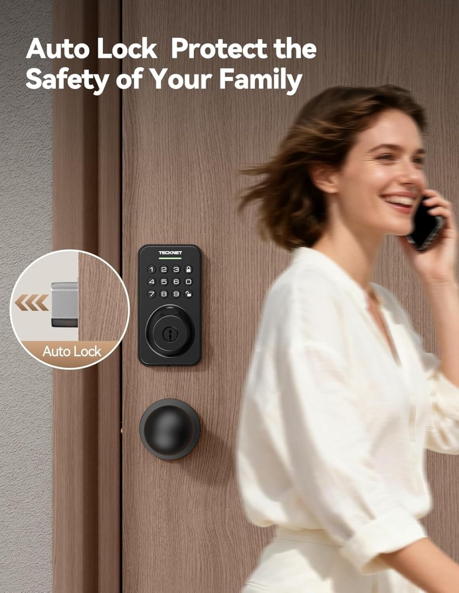 TECKNETFingerprint Keypad Door Lock with Handle - [Color/Material] [Main Feature] for [Target Device/Scenario]